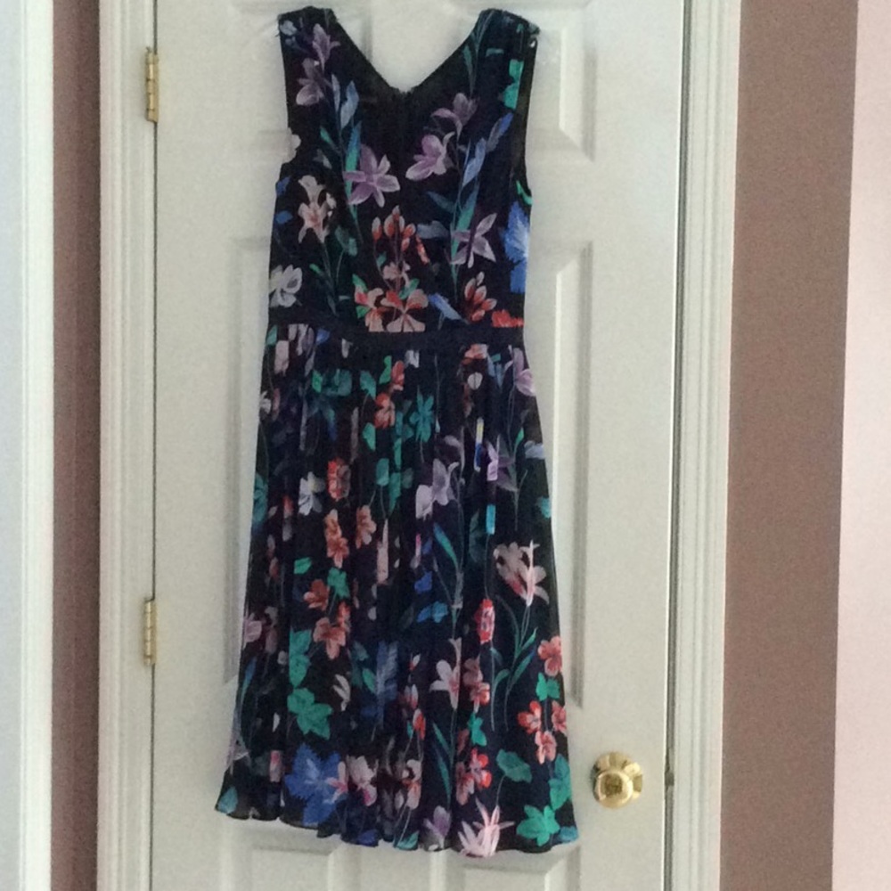 Talbots floral navy dress